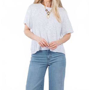 NEW J. SOCIETY short sleeve boxy tee in white